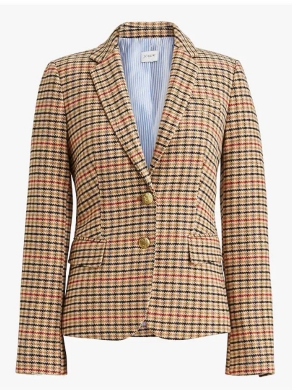 J. Crew Women’s Plaid Wool Blend School Boy Blazer size 6 NWT